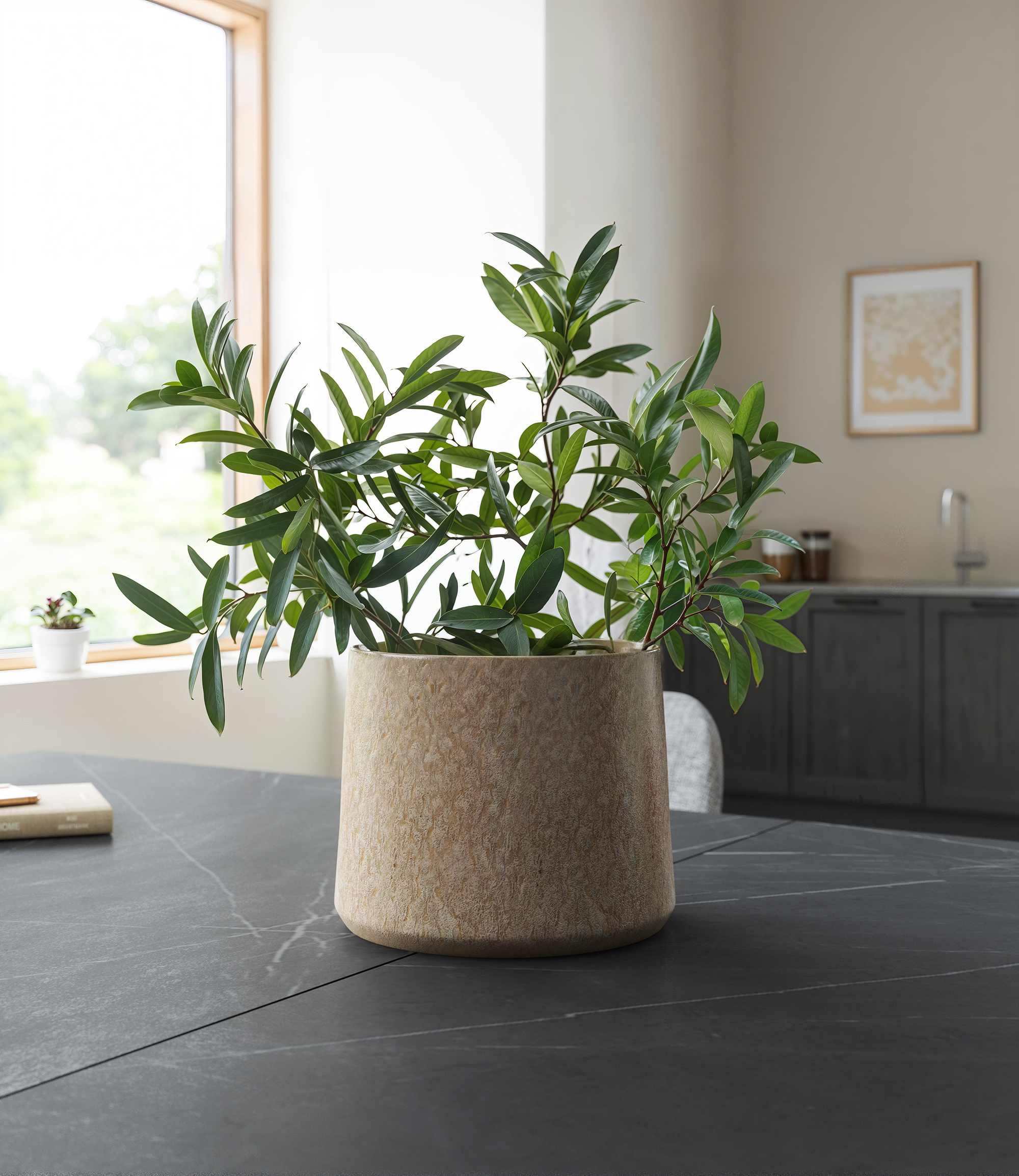 Vaso Saturn Con Sottovaso Incorporato, 30.48 Cm, Colore Peppercorn, In Plastica Riciclata, Per Esterni E Interni